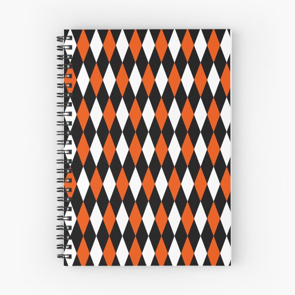 Item preview, Orange Black White Harlequin Diamonds Pattern - Dark  designed and sold by PatternTitan.