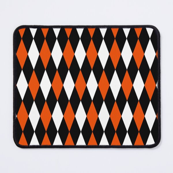 Item preview, Orange Black White Harlequin Diamonds Pattern - Dark designed and sold by PatternTitan.