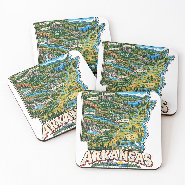 Item preview, Hand Drawn Arkansas Travel Souvenir Landmark Gift designed and sold by MichaeIRellov.