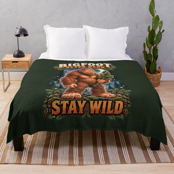 Item preview, Bigfoot After Dark Stay Wild Cryptid Forest Vector Art designed and sold by M. Mamdouh Artworks.
