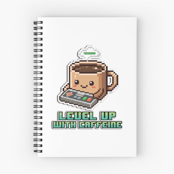 Item preview, Level Up With Caffeine Retro Pixel Art Gamer Coffee designed and sold by Minem39.