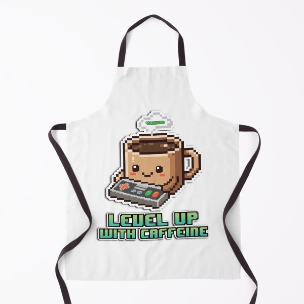 Item preview, Level Up With Caffeine Retro Pixel Art Gamer Coffee designed and sold by Minem39.