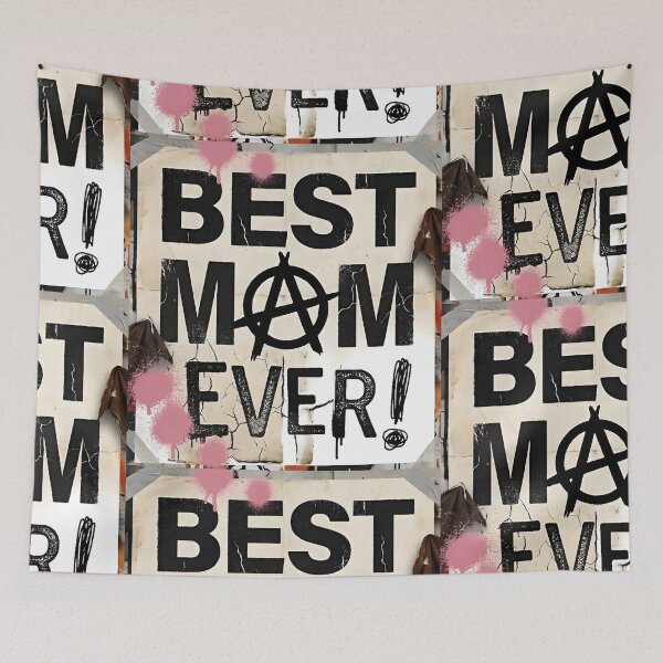 Item preview, Best Mom Ever Anarchy Punk Canvas Print | Edgy Rock Mother's Day Wall Art | Grunge Typography Poster | Cool Rebel Mom Room Decor designed and sold by SergioMiklos.