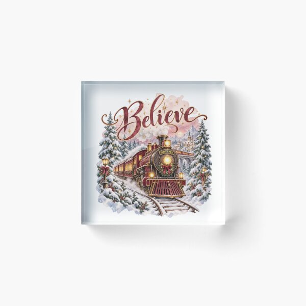Item preview, Believe Christmas Express Train Magical Winter Landscape designed and sold by SayMaria.