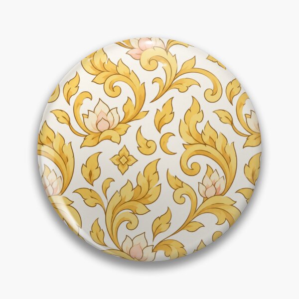 Item preview, Golden Thai Kanok Floral Pattern designed and sold by KruzyArts.