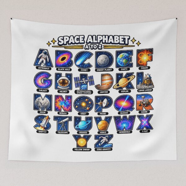 Item preview, Space Alphabet A to Z Astronomy Space Lover Design designed and sold by NoetherSym.