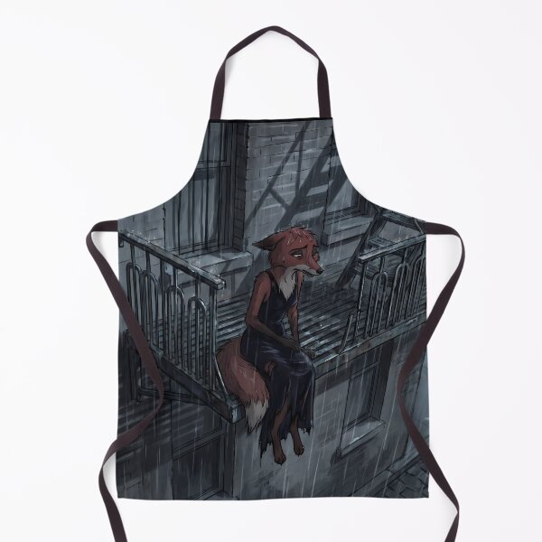 Item preview, Rainy Fire Escape Solitude | Melancholic Noir Fox Art designed and sold by ThegrayInterval.