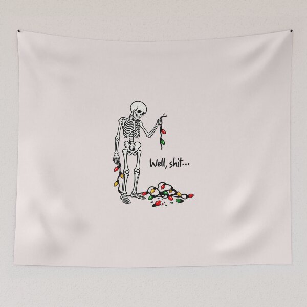 Item preview, Funny Skeleton Christmas Lights Well Shit Dark Humor designed and sold by ChuyenSuperx.