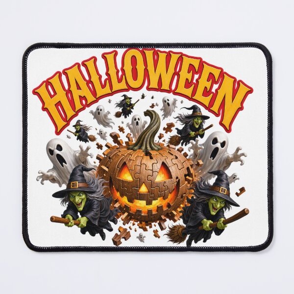 Item preview, Halloween Witch Ghost Exploding Wooden Jigsaw Puzzle designed and sold by VisualVerseLab.