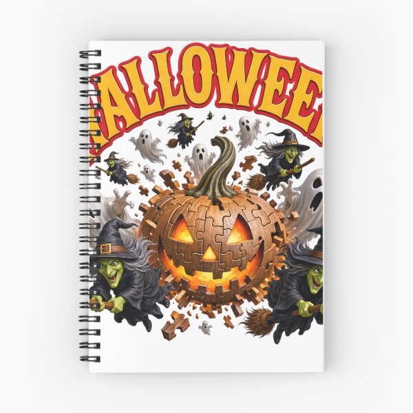 Item preview, Halloween Witch Ghost Exploding Wooden Jigsaw Puzzle designed and sold by VisualVerseLab.