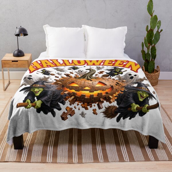 Item preview, Halloween Witch Ghost Exploding Wooden Jigsaw Puzzle designed and sold by VisualVerseLab.