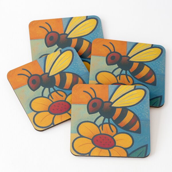 Item preview, A bee on a Flower - a Geometric illustration. designed and sold by GalleryKauffeld.