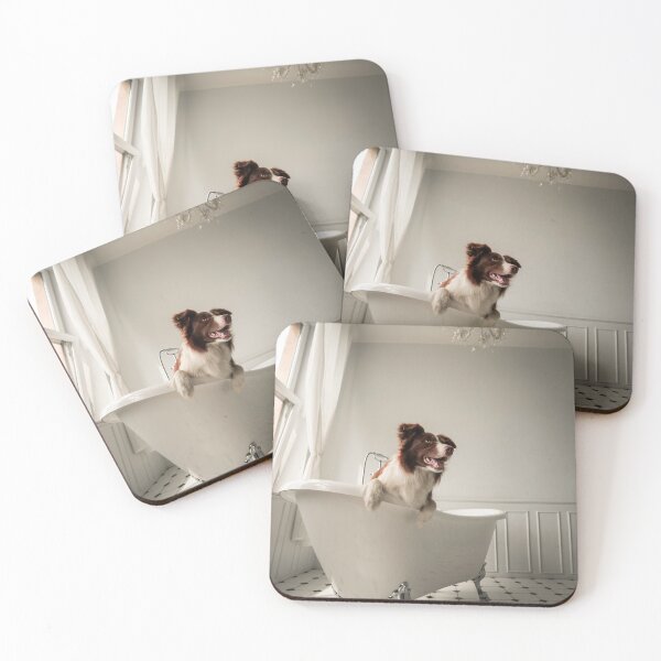 Item preview, Funny Border Collie Dog in Bathtub designed and sold by VanGaldo.