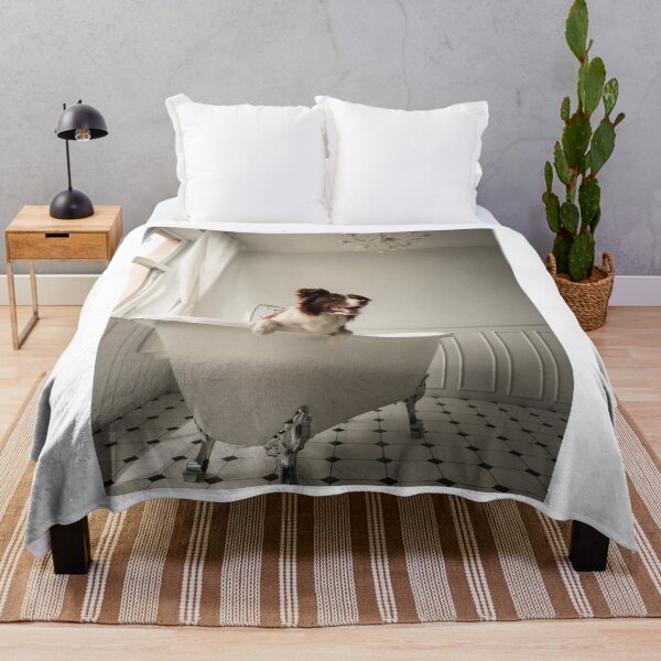 Item preview, Funny Border Collie Dog in Bathtub designed and sold by VanGaldo.