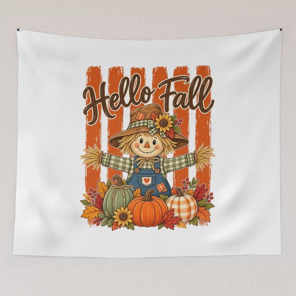 Item preview, Hello Fall Pumpkin Scarecrow Thanksgiving Autumn Shirt designed and sold by DesignArtist.ia.