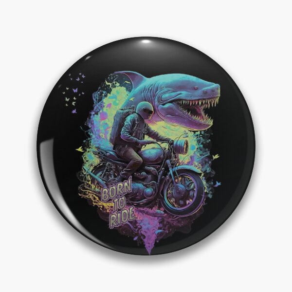 Item preview, Born To Ride Motorcycle Biker Sci-Fi Shark Graphic designed and sold by AngusShanahan.