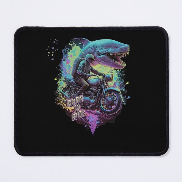 Item preview, Born To Ride Motorcycle Biker Sci-Fi Shark Graphic designed and sold by AngusShanahan.