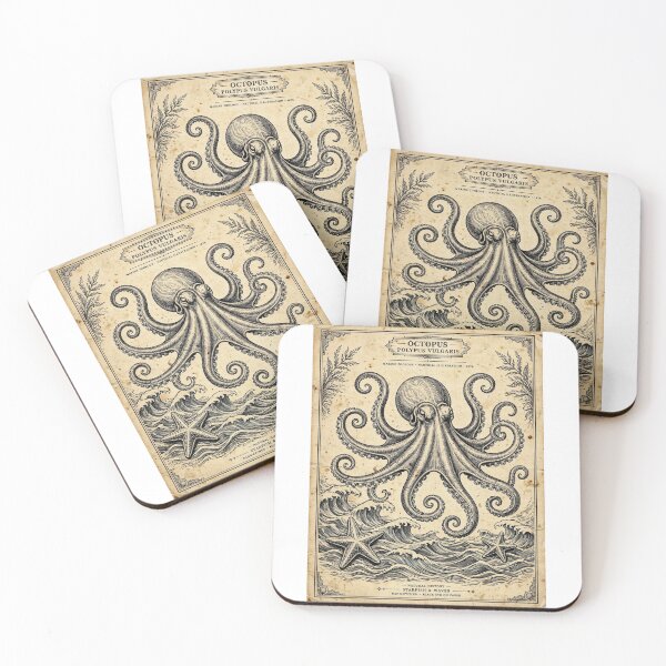 Item preview, Vintage Octopus Starfish Waves - Nautical Natural History 1876 designed and sold by Mittu96.