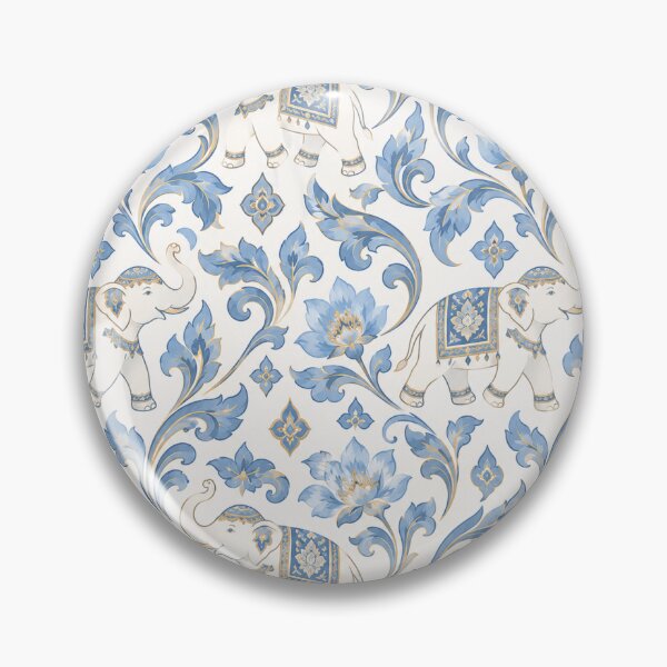 Item preview, Thai Elephant and Kanok Floral Pattern designed and sold by KruzyArts.