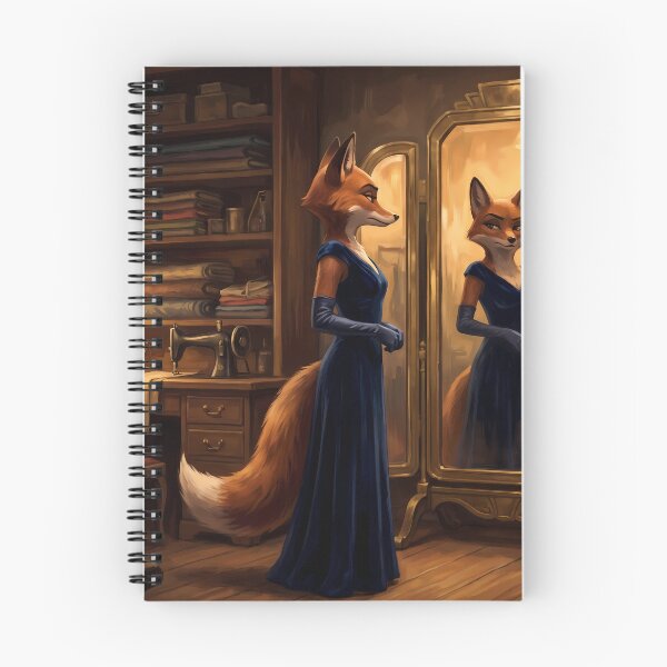 Item preview, The Fitting Room Mirror | Elegant Noir Fox Lady Art designed and sold by ThegrayInterval.