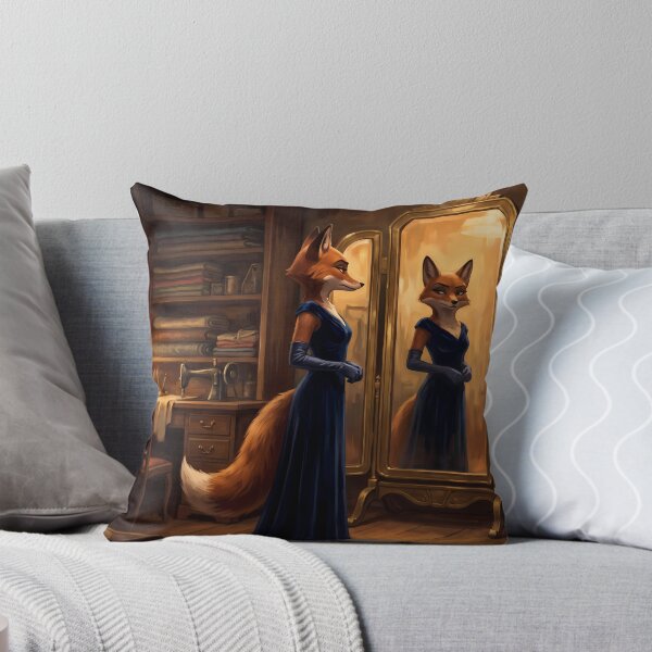 Item preview, The Fitting Room Mirror | Elegant Noir Fox Lady Art designed and sold by ThegrayInterval.