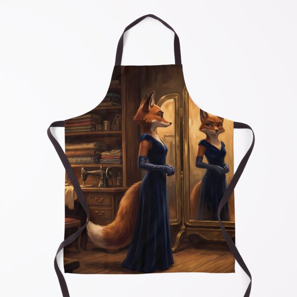 Item preview, The Fitting Room Mirror | Elegant Noir Fox Lady Art designed and sold by ThegrayInterval.