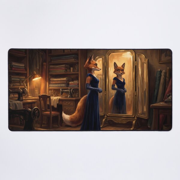 Item preview, The Fitting Room Mirror | Elegant Noir Fox Lady Art designed and sold by ThegrayInterval.