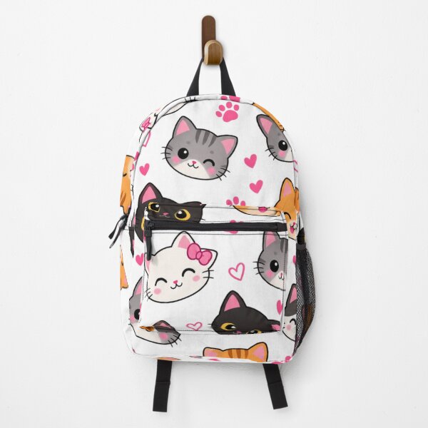 Item preview, Cute Kawaii Cat Pattern – Adorable Cartoon Cats, Hearts & Paw Prints designed and sold by JrNergal.