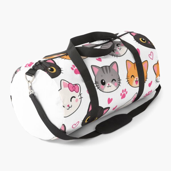 Item preview, Cute Kawaii Cat Pattern – Adorable Cartoon Cats, Hearts & Paw Prints designed and sold by JrNergal.