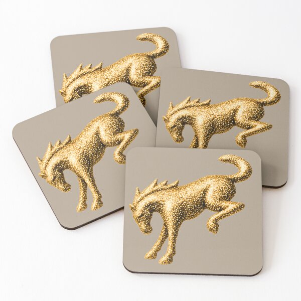 Item preview, Bronco Logo Badge Gold Metallic designed and sold by Dimensionality.