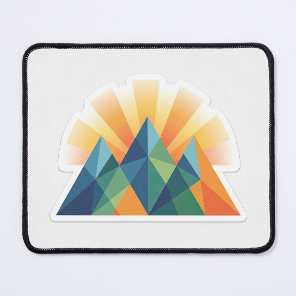 Item preview, Geometric Mountain Sunrise Low Poly Graphic Art designed and sold by Rahat3344.