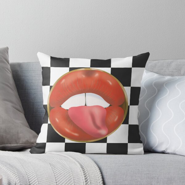 Item preview, Rebel Lips Pop Art – Duotone blocks blackwhite Red Lips designed and sold by GoldenRebels.