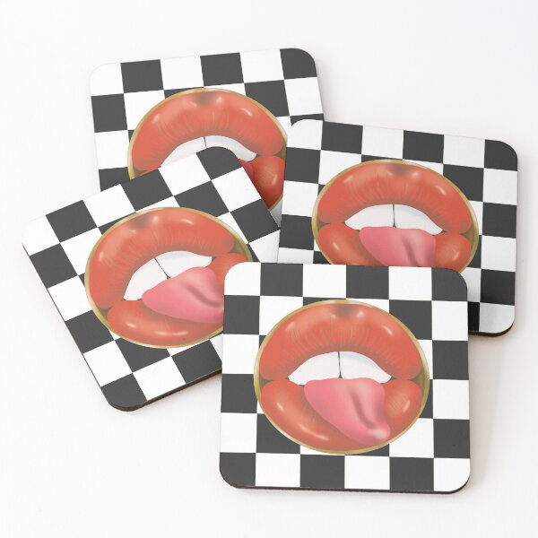 Item preview, Rebel Lips Pop Art – Duotone blocks blackwhite Red Lips designed and sold by GoldenRebels.