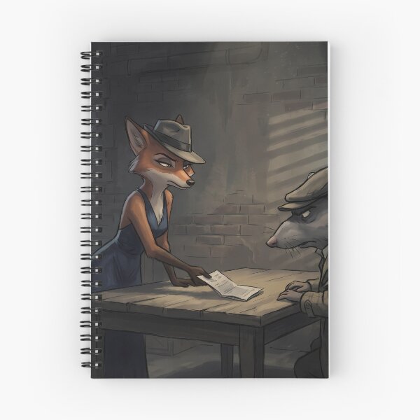 Item preview, Secret Deal in Shadows | Noir Fox Lady & Detective Rat designed and sold by ThegrayInterval.