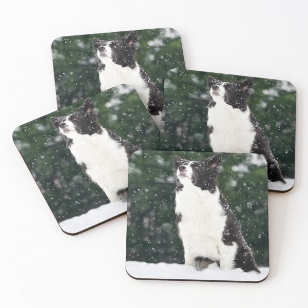 Item preview, Majestic Border Collie Watching Falling Snow designed and sold by VanGaldo.