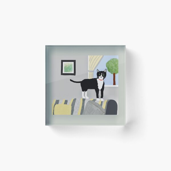 Item preview, Black Cat in Cozy Living Room designed and sold by Elaine M Hayward .