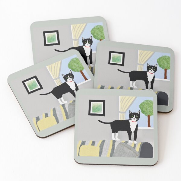 Item preview, Black Cat in Cozy Living Room designed and sold by Elaine M Hayward .