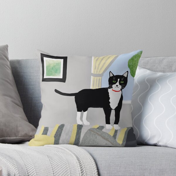 Item preview, Black Cat in Cozy Living Room designed and sold by Elaine M Hayward .