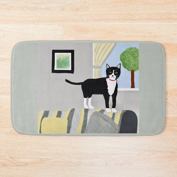 Item preview, Black Cat in Cozy Living Room designed and sold by Elaine M Hayward .