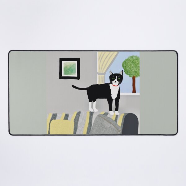 Item preview, Black Cat in Cozy Living Room designed and sold by Elaine M Hayward .