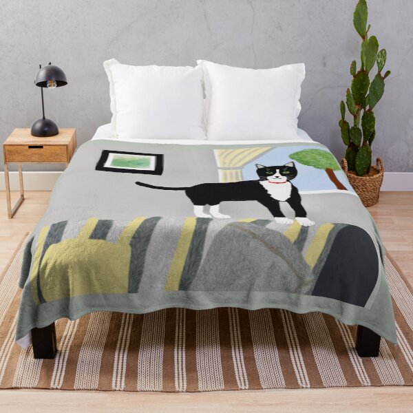 Item preview, Black Cat in Cozy Living Room designed and sold by Elaine M Hayward .