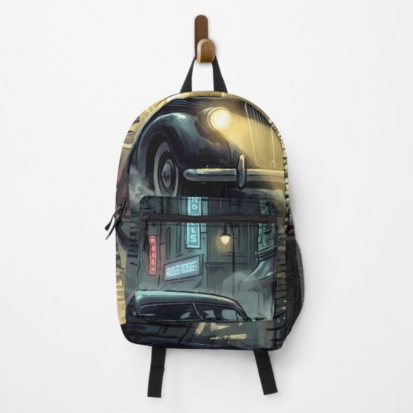 Item preview, Crossing in the Fog | Vintage Noir Cars & Fox Detective designed and sold by ThegrayInterval.