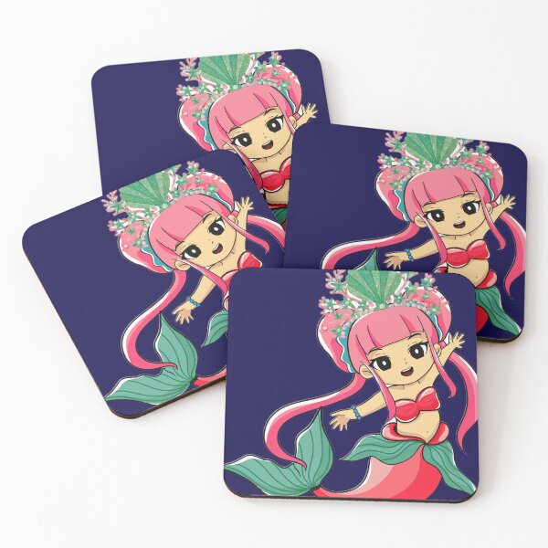 Item preview, Kawaii Chibi Mermaid Princess with Seashell Crown designed and sold by Madhav Creations Studio.