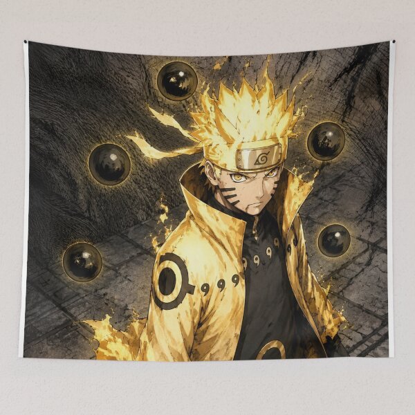 Item preview, Golden Shadow Ninja Warrior – Mythic Energy Anime Inspired Art designed and sold by Dyan4.