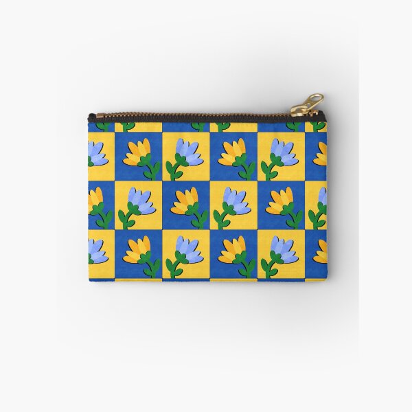 Item preview, Floral Grid Pattern – Blue & Yellow Flower Sticker designed and sold by tviyluv.