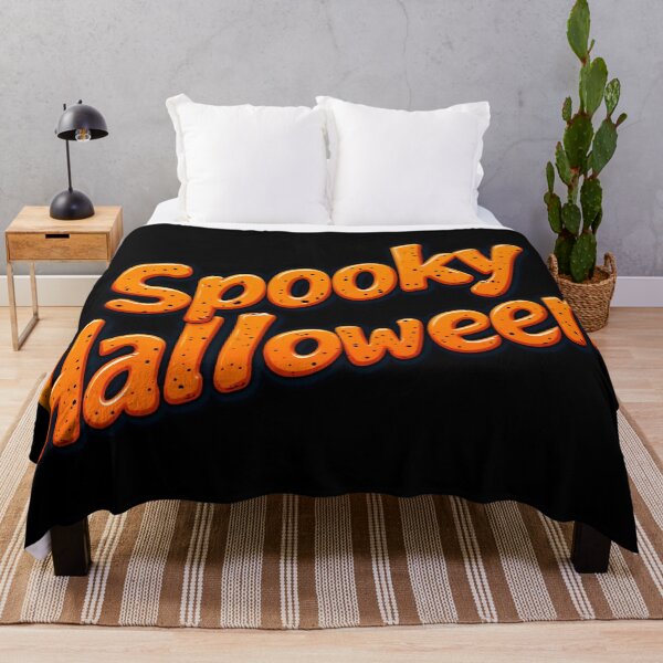 Item preview, Spooky Halloween Orange Bubble Text Graphic designed and sold by InkShiftLabs.