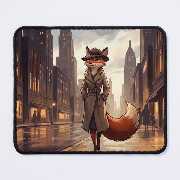 Item preview, City Shadows Stroll | Golden Hour Noir Fox Detective designed and sold by ThegrayInterval.