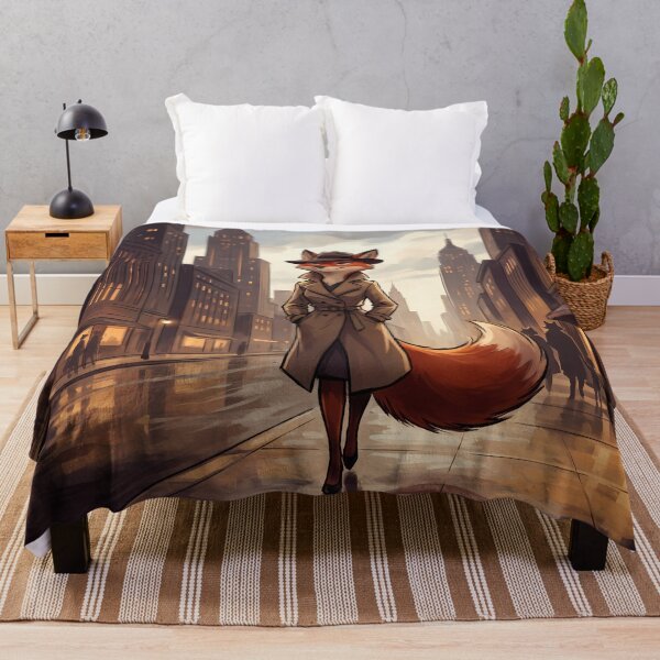 Item preview, City Shadows Stroll | Golden Hour Noir Fox Detective designed and sold by ThegrayInterval.