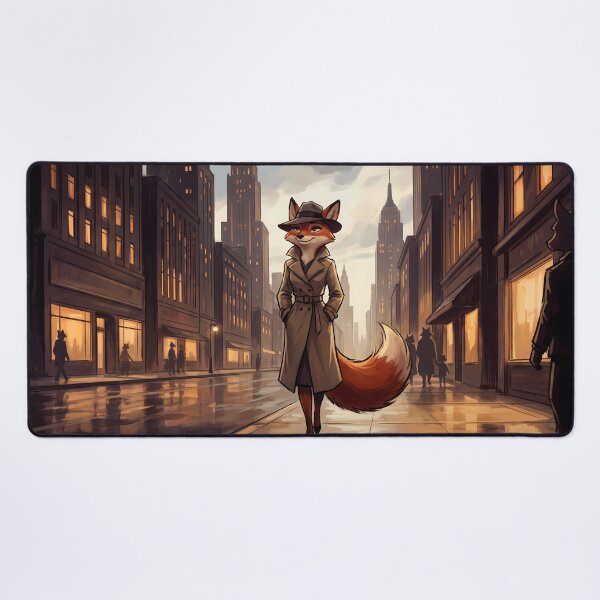 Item preview, City Shadows Stroll | Golden Hour Noir Fox Detective designed and sold by ThegrayInterval.