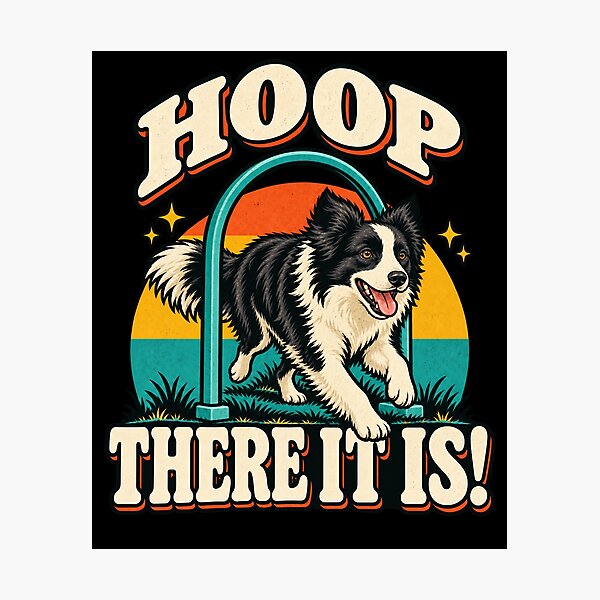 Item preview, Funny Canine Hoopers Border Collie Dog Handler Retro Agility designed and sold by JackCurtis1991.